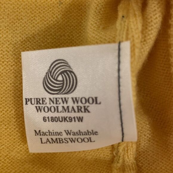 Equorian Heritage vintage lambswool yellow mock neck pullover sweater L - Picture 5 of 7